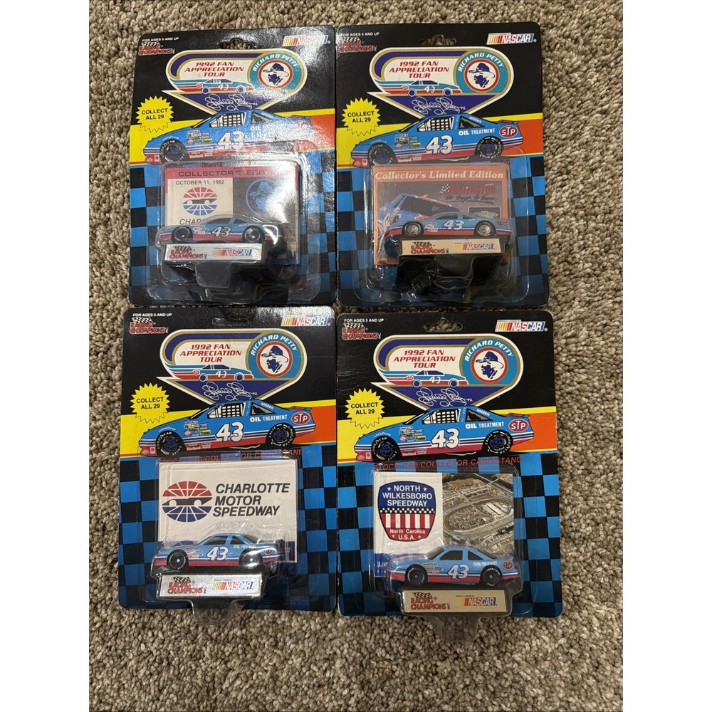 Racing Champions #43 Richard Petty 1991 NASCAR STP 1/64 - Lot of 4 Cars